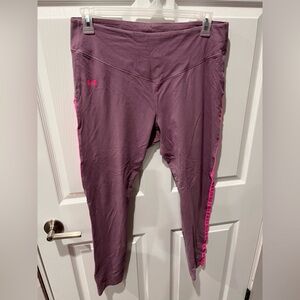 🙌Under Armour Plum Leggings with Neon Pink Details